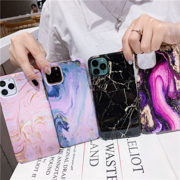 Caixa de telefone de mármore para iPhone 14/13/12/11 Pro Max &amp; 8/7/XS Max/Xr - Moda abstrata Art Hard PC Topa traseira