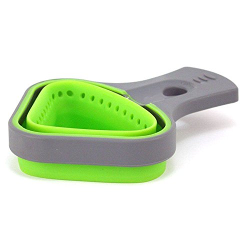 Colador de pasta plegable de silicona con forma de triángulo de cocina