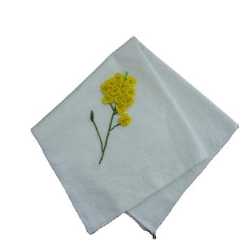 Daily Simple Fashion White Square Towel featuring a Rapeseed Flower Pattern - Universal Design