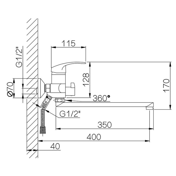 Elegant 40mm Electroplating Tap with Single Handle Design