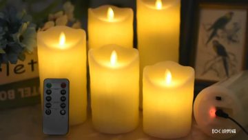 Christmas multi color pillar led wax custom candles