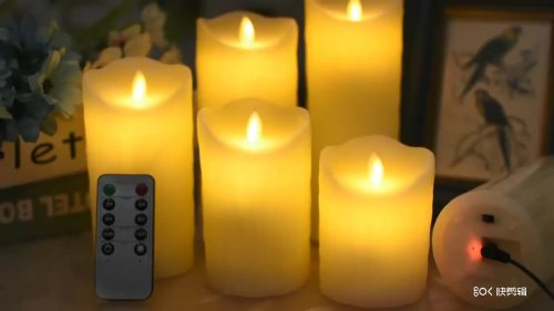 Velas personalizadas de cera LED pilar multicolor de natal