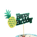 Cake Toppers Pineapple Happy Birthday Love Cake Topper Cupake Flags Wedding Valentine DIY Decor Supplies Kids Party