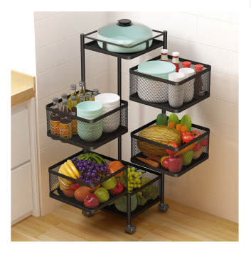 Multi-Function Rotating Storage Basket for Kitchen, Bathroom, and More: Ideal for Vegetables, Fruits, and Snacks