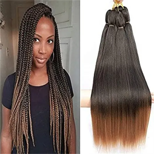 Synthetic Prestretched Braiding Hair Perm Yaki Braid Hair Bulk Jumbo