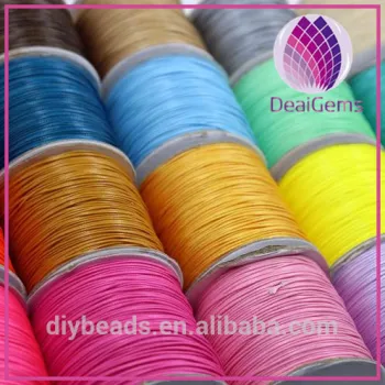 Wholesale various color 0.5mm braided Round waxed cord for handmaking bracelet and necklace
