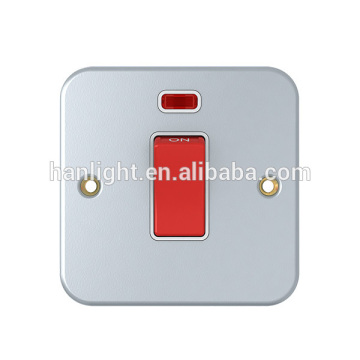 BS 45A 1 Gang double pole single plate Switch with neon