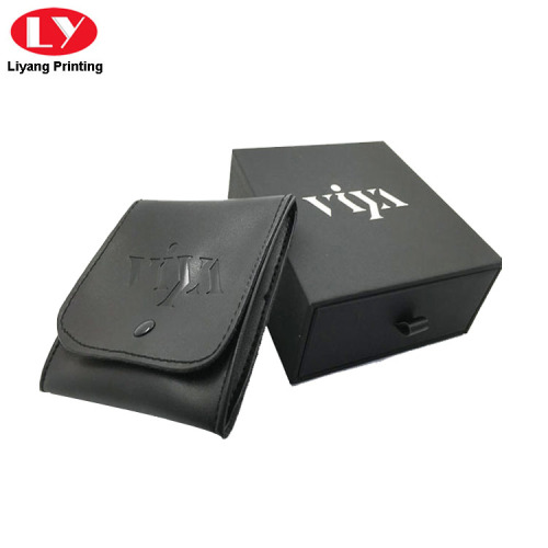 Luxury Drawer Matte Black Wallet Box Packaging