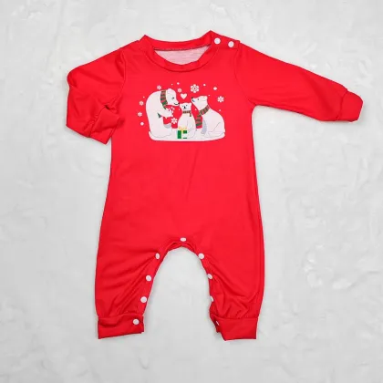 Family Christmas Pajamas: Long Sleeve Cotton 2-Piece Set for Mom, Dad, Kids, and Dog