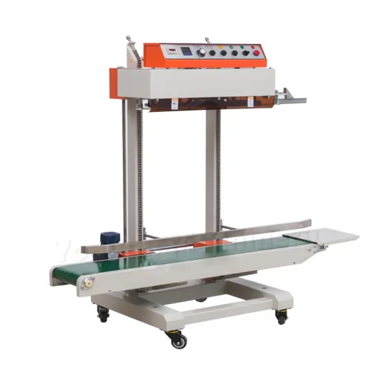 Electric Vertical Sealer: Adjustable Head Heat Sealing Machine for Beverage, Apparel, and Food Packaging