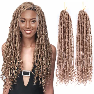 Julianna Handmade Short Ombre Synthetic Braiding Hair Extension Faux Curly Butterfly Lock Crochet Braids Crochet Hair