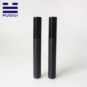 Empty Plastic Matte Black Cosmetic Eyelash Tube