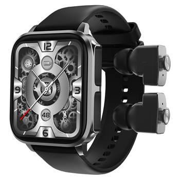 Big Full Touch Screen Fitness Sport TWS T22 Men's Smart Watch with Wireless Earbuds and Blood Pressure Monitor