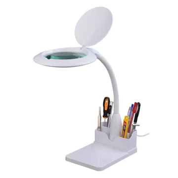 LED Nail Lamp with 5X Magnifying Lens - Desktop Inspection Lamp for Nail Salons