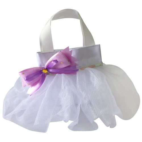 Sac cadeau violet joyeux anniversaire en forme de jupe