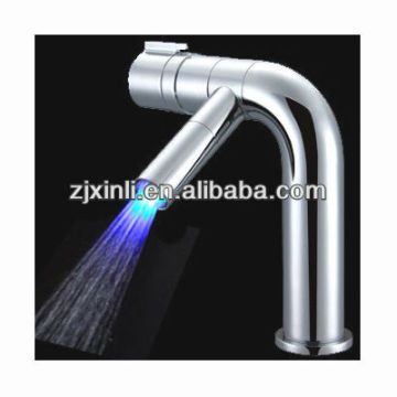 Brass Basin Led Wash Basin Faucet, Polish and Chrome Finish, Color Changed by Water Temperature, No Need Batteries