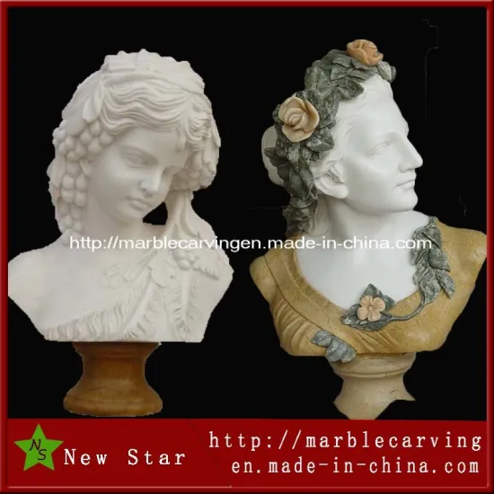 Pure Color Lady Stone Bust Sculpture, Mixed Color Lady Stone Bust Statue