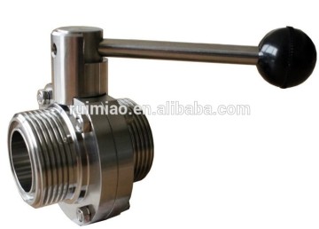 DIN sanitary male-male butterfly valve