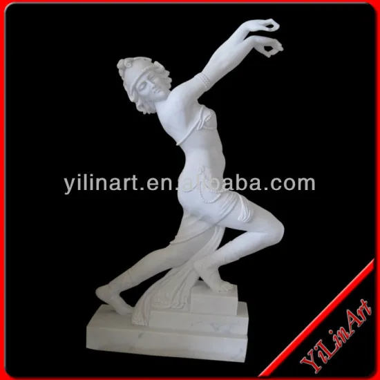 White Marble Stone Garden Statue of Dancing Girl