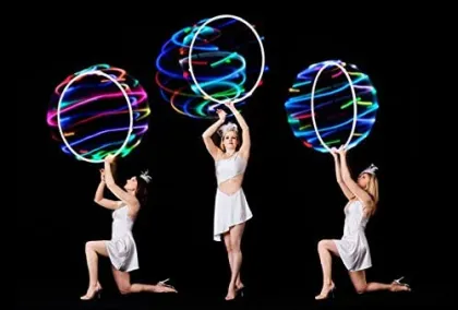 Garage LED Lighted Plastic Round Hula Hoops