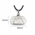 Wrapped Clear Crystal Hexagonal Pointed Pendant Keychain