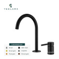 OEM/ODM Single Handle Matt Black SUS 304 Bathroom Faucet - 2 Holes Basin Wall Mounted