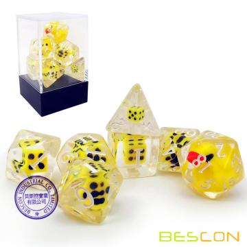 Bescon Neuheit Polyedrische Würfel Set YellowDuck, Yellow Duck RPG Würfel Set von 7