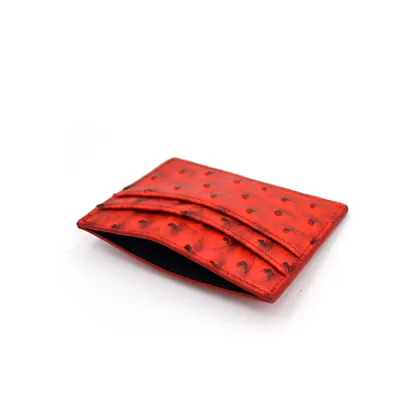Custom New Exotic Slim Ostrich Leather Credit Cardholder
