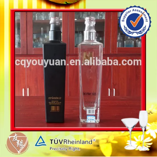 New Design Black Square Hot Stamping Glass Bottle