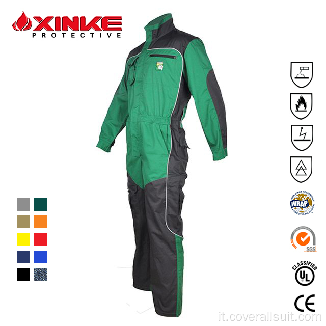 EN11611 Uniforme ignifuga 100% cotone blu scuro