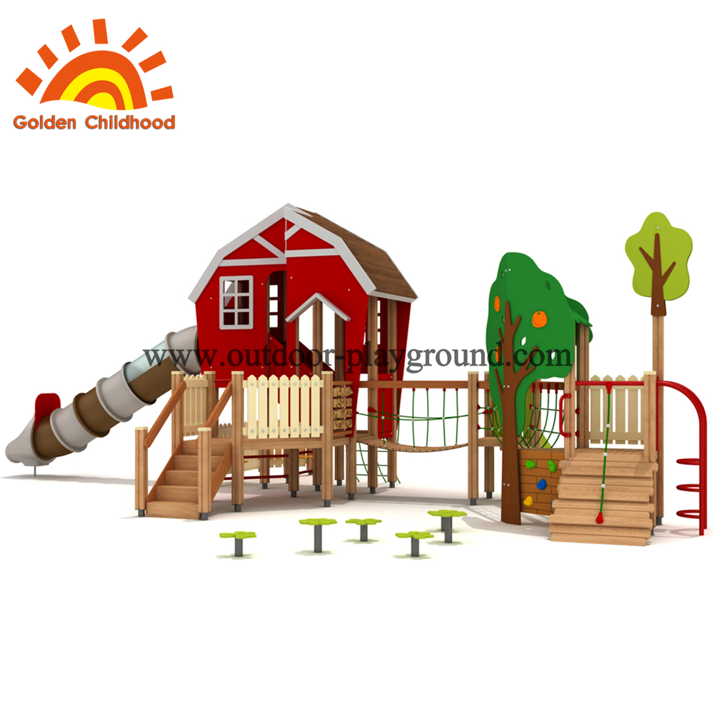 forest slide playground equipment set