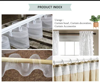 White Ripple S Fold Curtain Tape with Rings