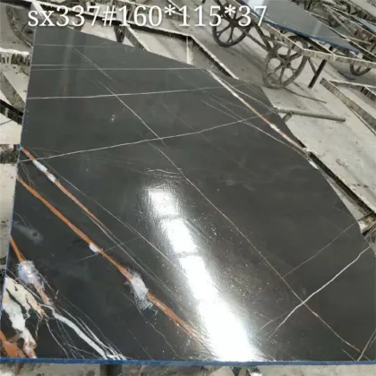 Black Saint Laurent Marble St. Taupe Gold Vein Stone - Top Quality