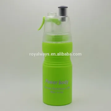 2016 new design printed plastic spray water bottle in peak green