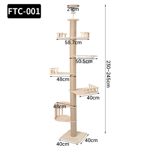 Double Cat tree with Large Wooden Cat House