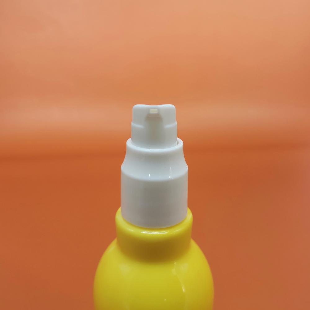 Yellow Lotion Glass Bottle With Pump