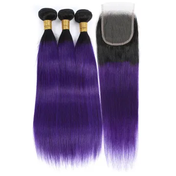 XCCOCO Human Hair Bundles Mixed Color 1B Purple# Color Human Hair Weave For Black Woman