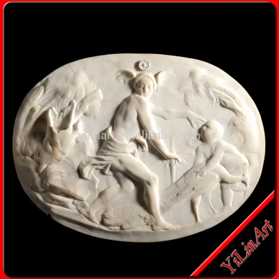 Carved Round Decorative Marble Stone Wall Relief