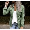 women's mid-length denim jacket