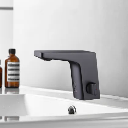 Modern Single Hole Deck Mounted Induction Motion Sensor Bathroom Faucet