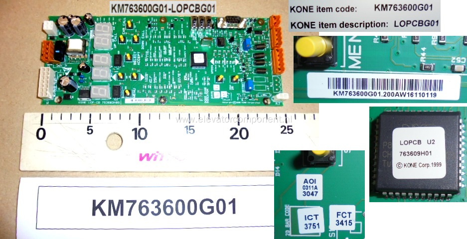 KONE Elevator LOPCBG01 Board KM763600G01