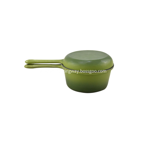 Green Enamel Cast Iron Cooking Saucepan