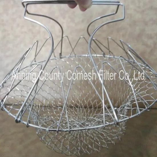 Professional Stainless Steel Foldable Kitchen Frying Basket