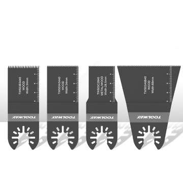 Toolway 4-Piece Oscillating Multi-Tool Saw Blades Kit: Comprehensive Set for Wood, Plastic, and Metal Cutting