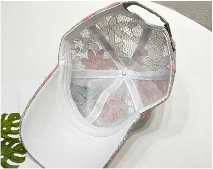 Lace Rhinestone Butterfly Sunscreen Hat