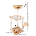 Cat Tree House Indoor Luxury Eco-Friendly Wooden Tower Scratcher Modern Climbing Condo Comfortable Sleeping Christmas Carton