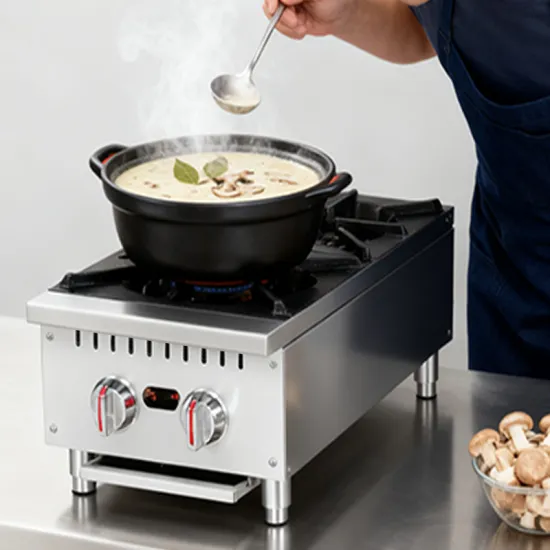 Commercial 2-Burner Countertop Claypot Stove