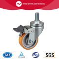 Medium 4 INCH 300Kg Threaded Brake TPU Caster