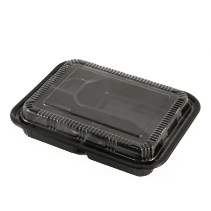 Premium Black Takeout Bento Box for Food Delivery