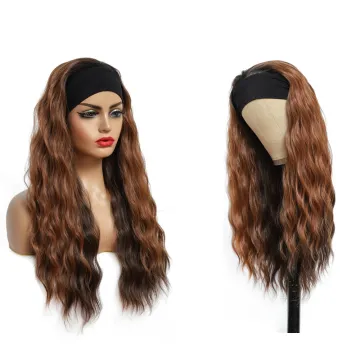 Natural Wavy Headband Wig Synthetic Wigs Full Machine Made Hair Glueless Headband Wig Long Wavy hair